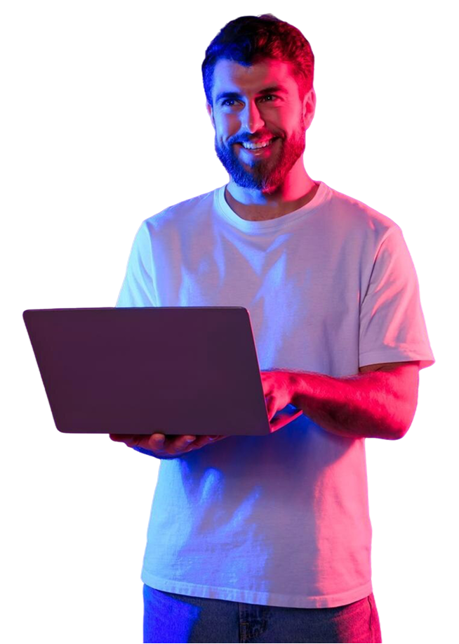 Hombre con computadora